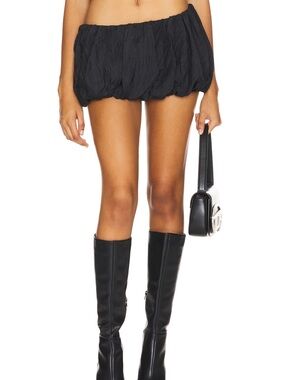 Alexa Puffball Puffy Mini Skirt in Black Jaded London